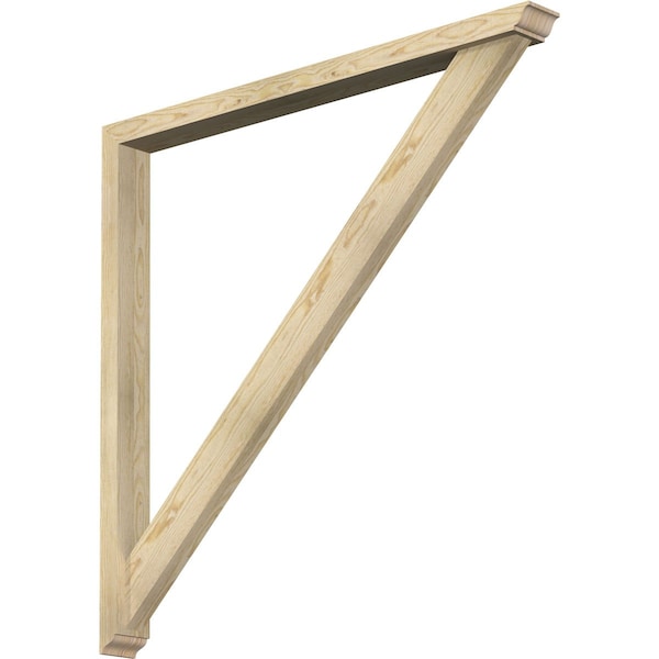 Ekena Millwork Traditional Traditional Rough Sawn Bracket w/ Offset Brace, Douglas Fir, 4"W x 46"D x 46"H BKT0402X46X46TRA01RDF - main